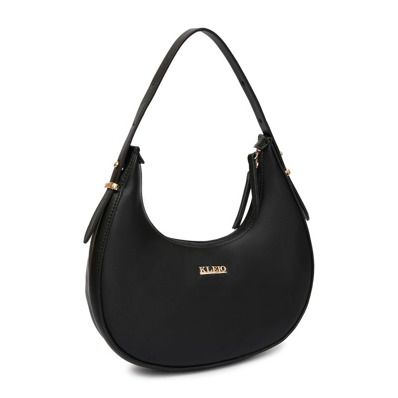 KLEIO Vegan Leather Half Moon Shoulder Handbag for Women and Girls - Image 5